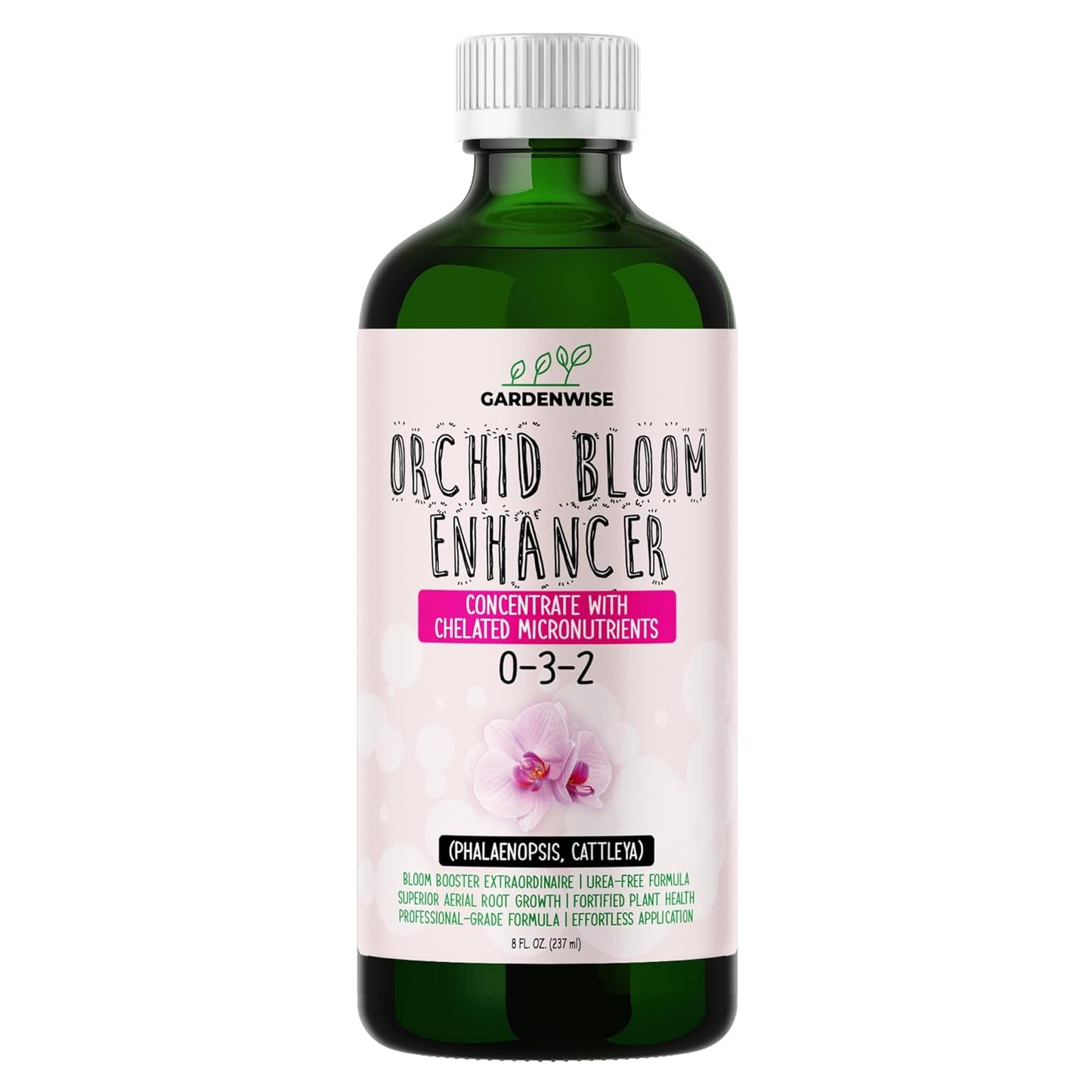 0-3-2 Giant Bloom: Orchid Bloom Enhancer - Orchid Bloom Booster - Orchid Food Fertilizer Concentrate - Chelated Nutrients for Healthy Flower & Reblooms (8 OZ)