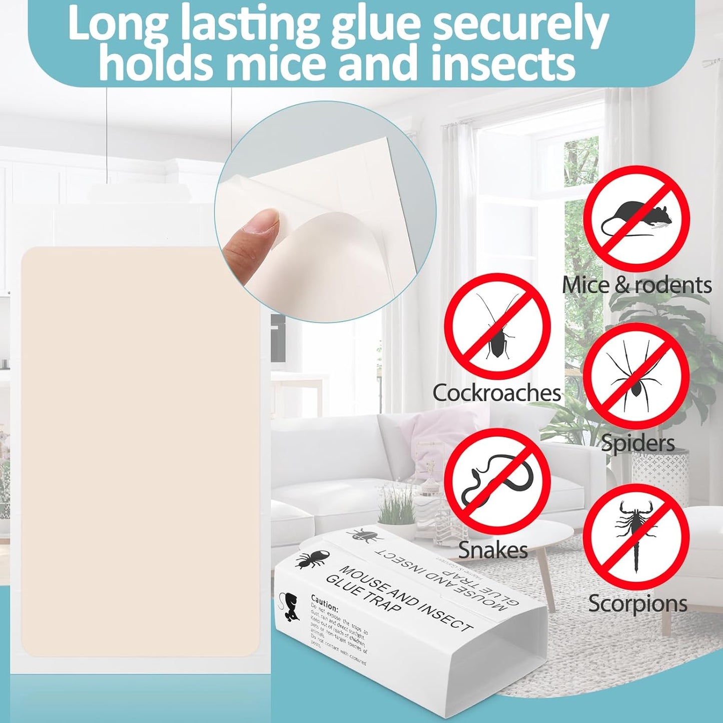 Qualirey Mouse and Insect Glue Boards Pest Glue Traps Bulk Large Mouse Rat Trap Sticky Adhesive for Mice Spider Moth Cockroaches Cricket House Indoor Outdoor Non Toxic(200 Pcs,9.72 x 5.12 Inch)