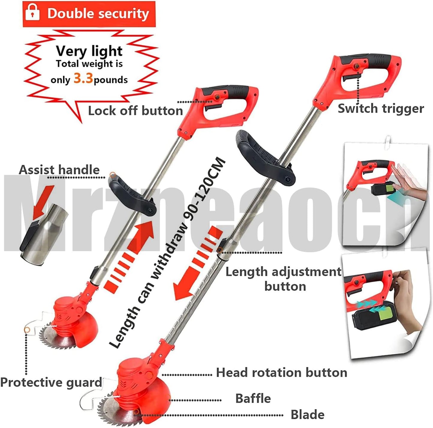Electric Weed Wacker 24V Battery Electric WeedWacker with 6,000 RPM and 650W Motor Weed Wacker Cordless with 2 Batteries 2.0Ah The Perfect Partner for Garden and Lawn Care