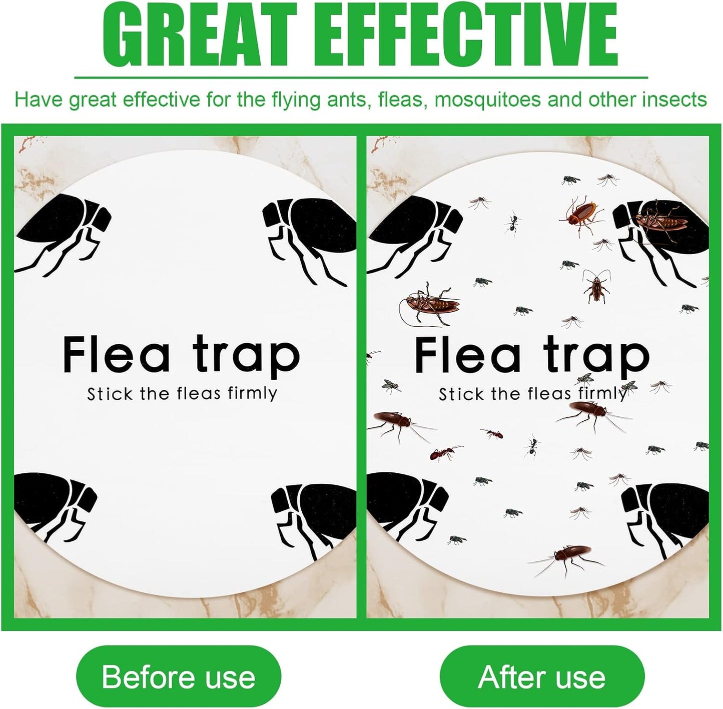 Flea Trap Refill Discs Sticky Fly Trap Refill Glue Board Refills Double Layer Adhesive Nontoxic Odorless Pest Control Replacement Sticky Glue Pads 7.1 Inch for Bugs Flies(30 Pcs)