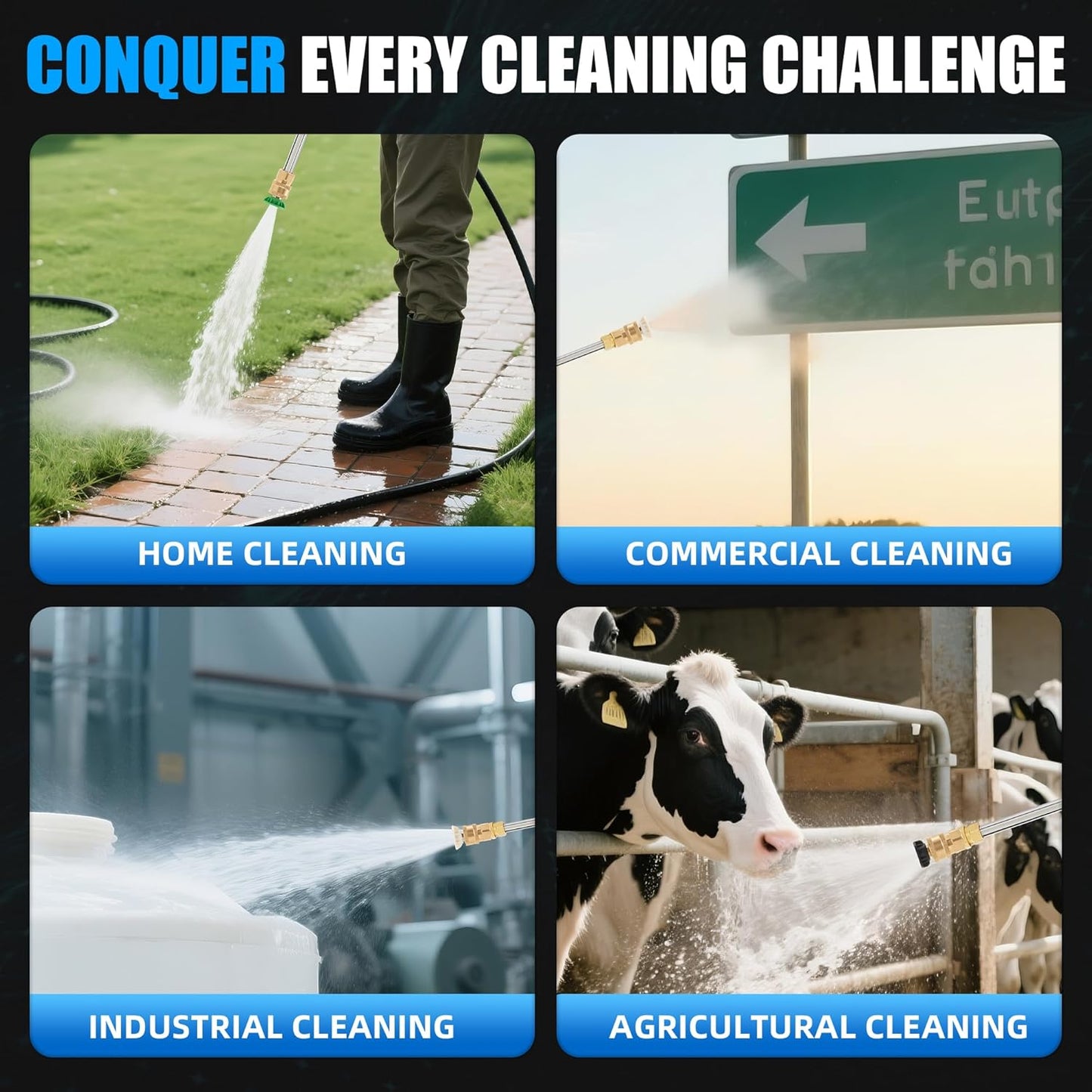 3500 PSI Gas Pressure Washer, 2.3 GPM โ Heavy Duty High Power with 209CC 7HP Engine, 25Ft Pressure Hose, Axial Aluminum Pump, Soap Tank, 4 Quick Connect Nozzles (Black)