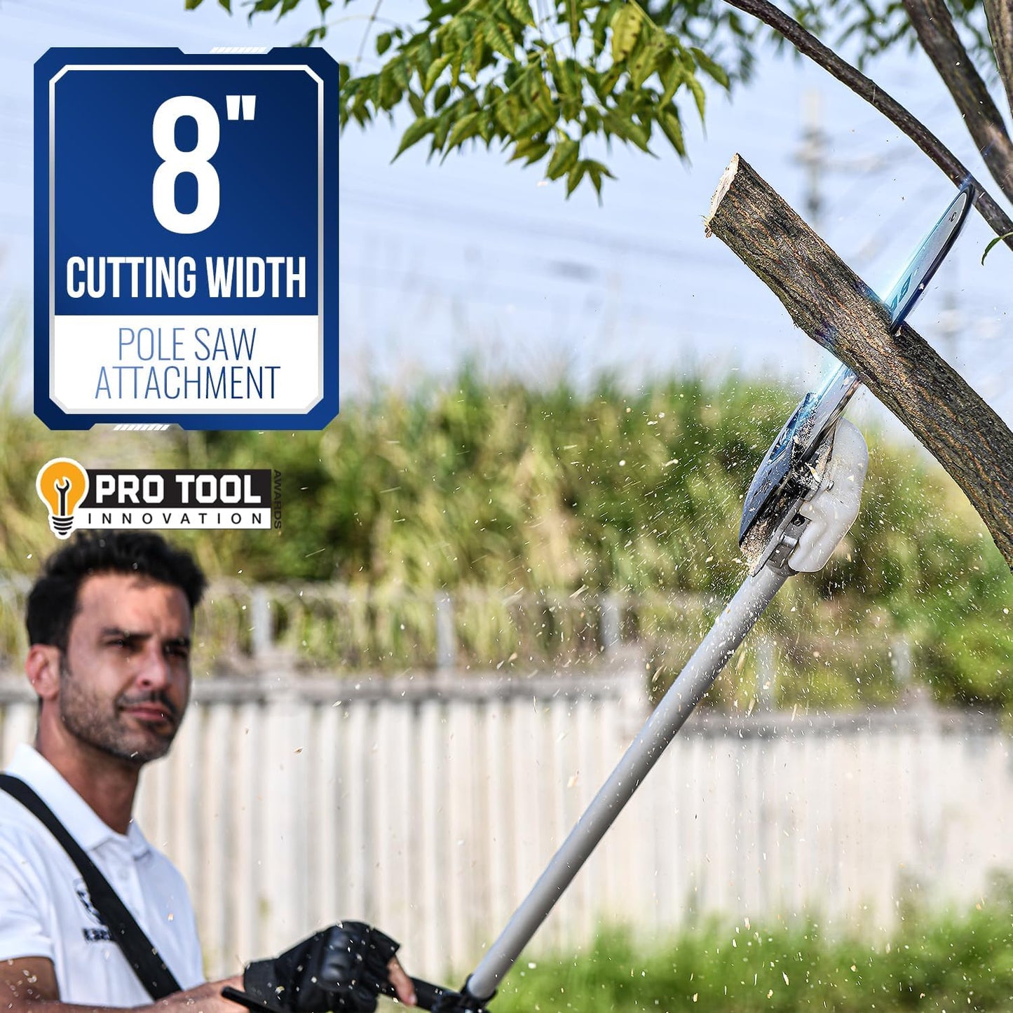 Wild Badger Power 40V Cordless Weed Wacker, String Trimmer/Edger, Hedge Trimmer and Brush Cutter Blade, Pole Saw, Attachment Capable 4-in-1 Multi-Tool Kit with 2 * 20V 4Ah Battery and 1 Charger, Blue