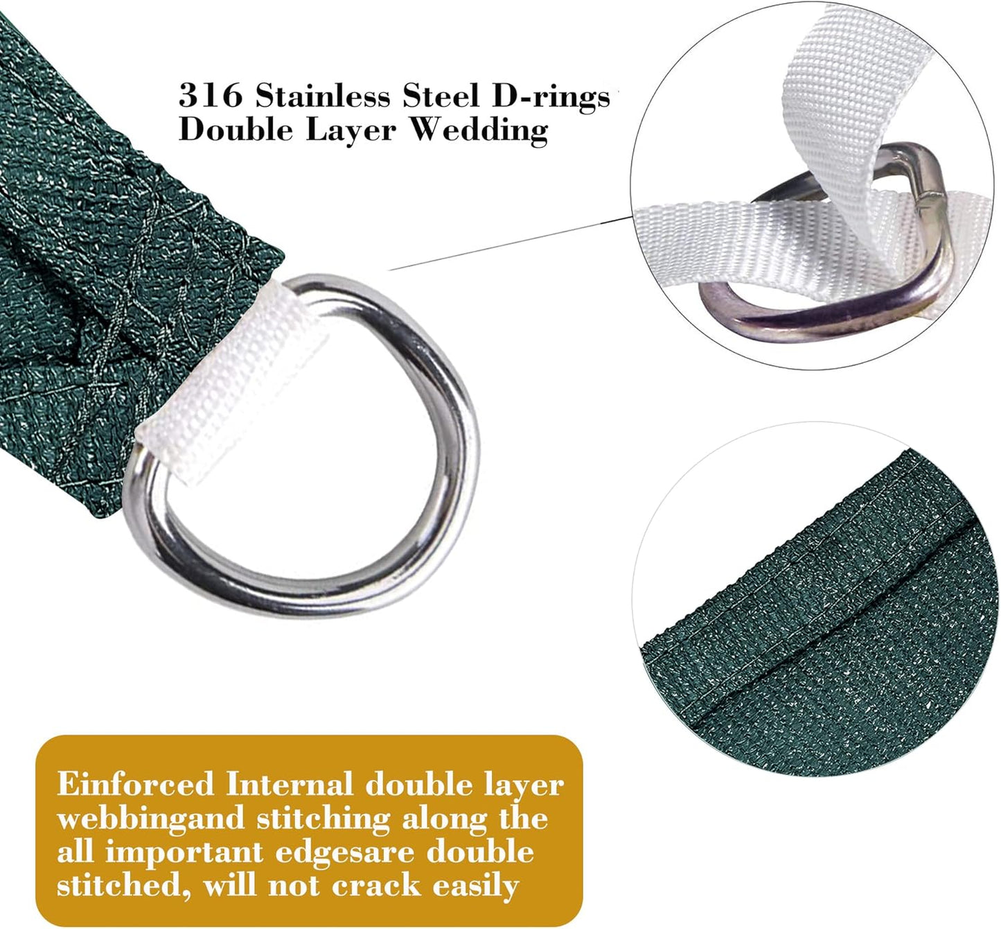 10' x 19' Green Rectangle Sun Shade Sail SSP1212 Canopy Durable Fabric UV Block Awning We Make Custom Orders