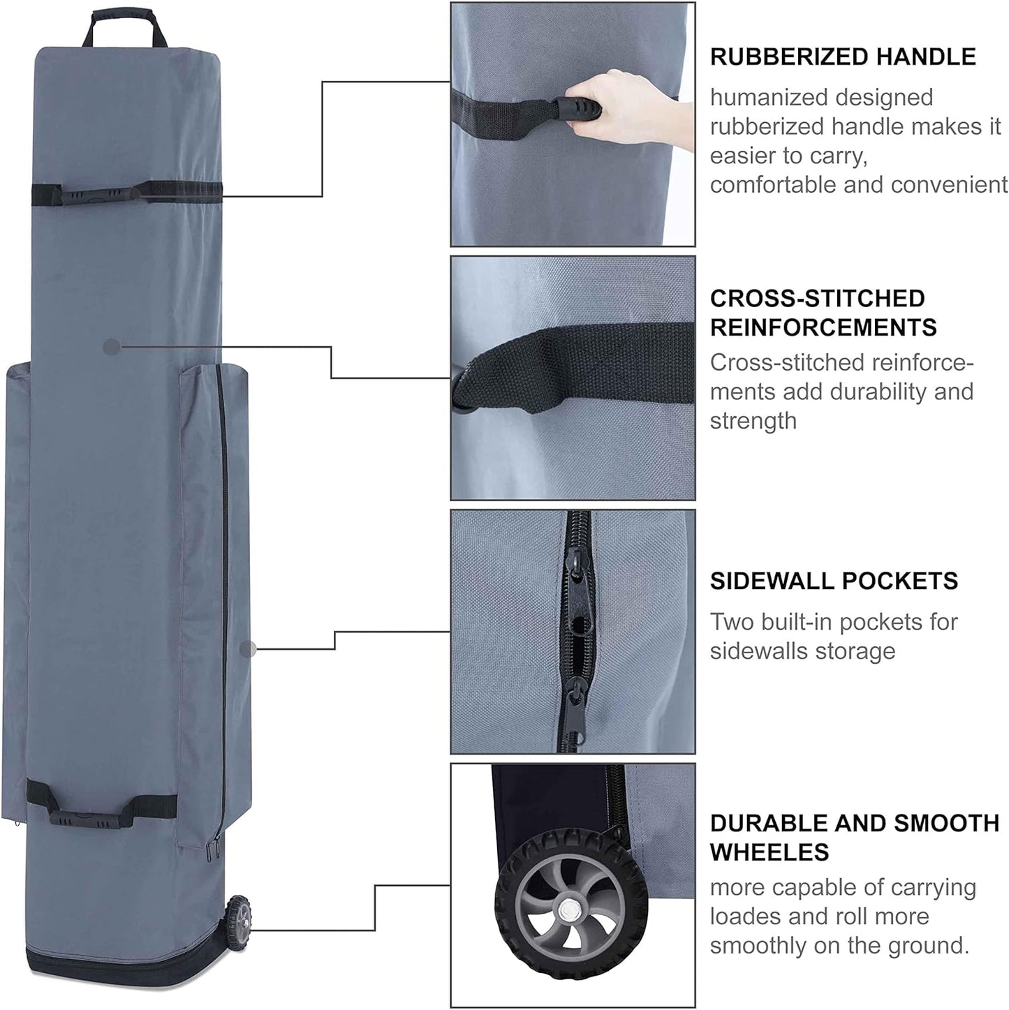 10x20 pop up Canopy, Eazy up Outdoor Patio Canopy Tent with sidewalls, Heavy Duty Commercial Instant Tent with Sand Bags for Deck, Party, Camping, Backyard, Playground, Black