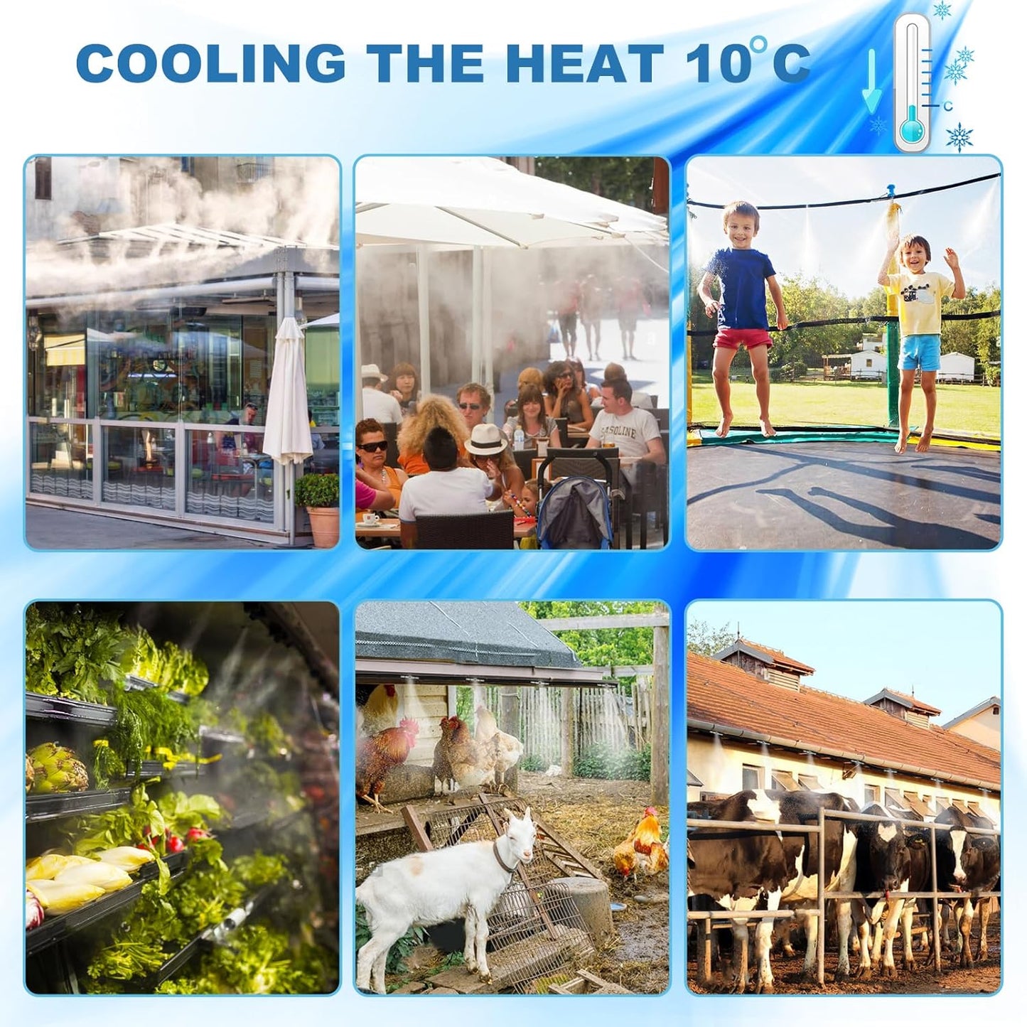 High-Performance Brass Patio Misting Kit – 10 Brass Anti-Drip Micro-Nozzles & 10 3/8″ Slip Connectors for High-Pressure Outdoor Cooling Misting (UNC 10/24, 0.012″ Precision Orifice, 280-1500 psi)