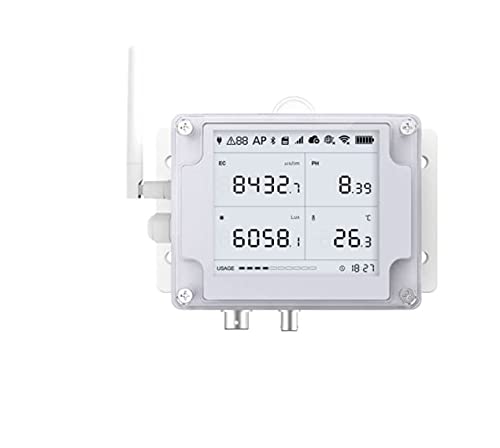 Ubibot Thermometer Hygrometer, Wireless Temperature Data Logger, Remote Humidity Monitor for Refrigerated truck Free App Email Alarm, IFTTT 2.4GHz only (GS2 EC/PH)