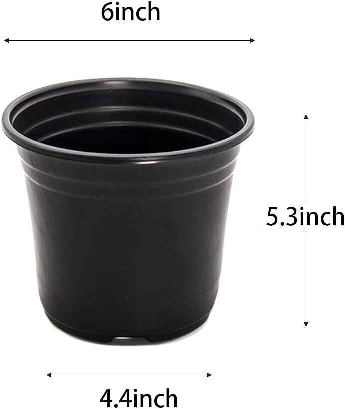 100-Pack 0.5 Gallon Flexible Plant Nursery Pots，Thickened Soft Plastic Seedling Pots,Seed Starting Pot Flower Plant Container for Succulents, Seedlings, Cuttings, Transplanting(Black)