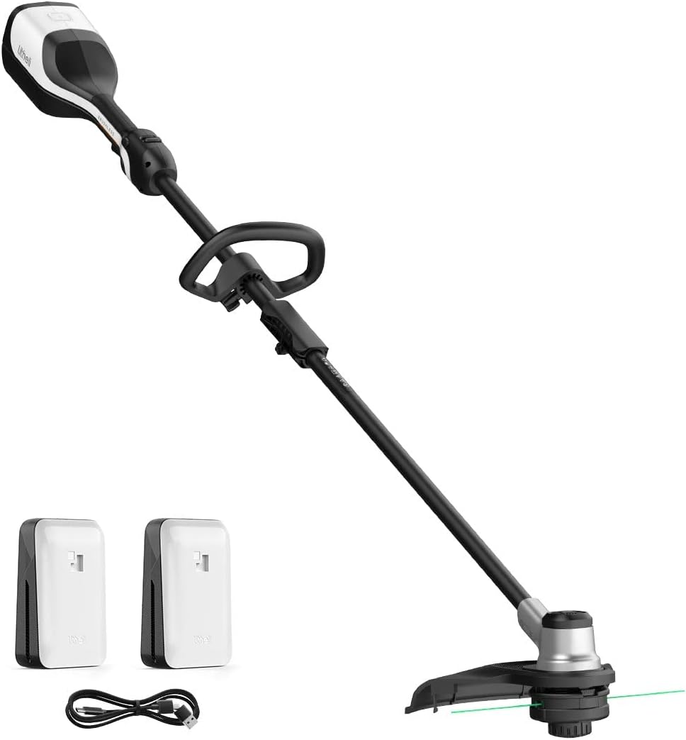 Litheli 2x20V 14" Brushless Cordless String Trimmer, Battery Powered Weed Eater, U20 Series Grass Trimmer with 2.5Ah Battery, Dual Line Bump Feed for Lawn Trimming, Lawn Care