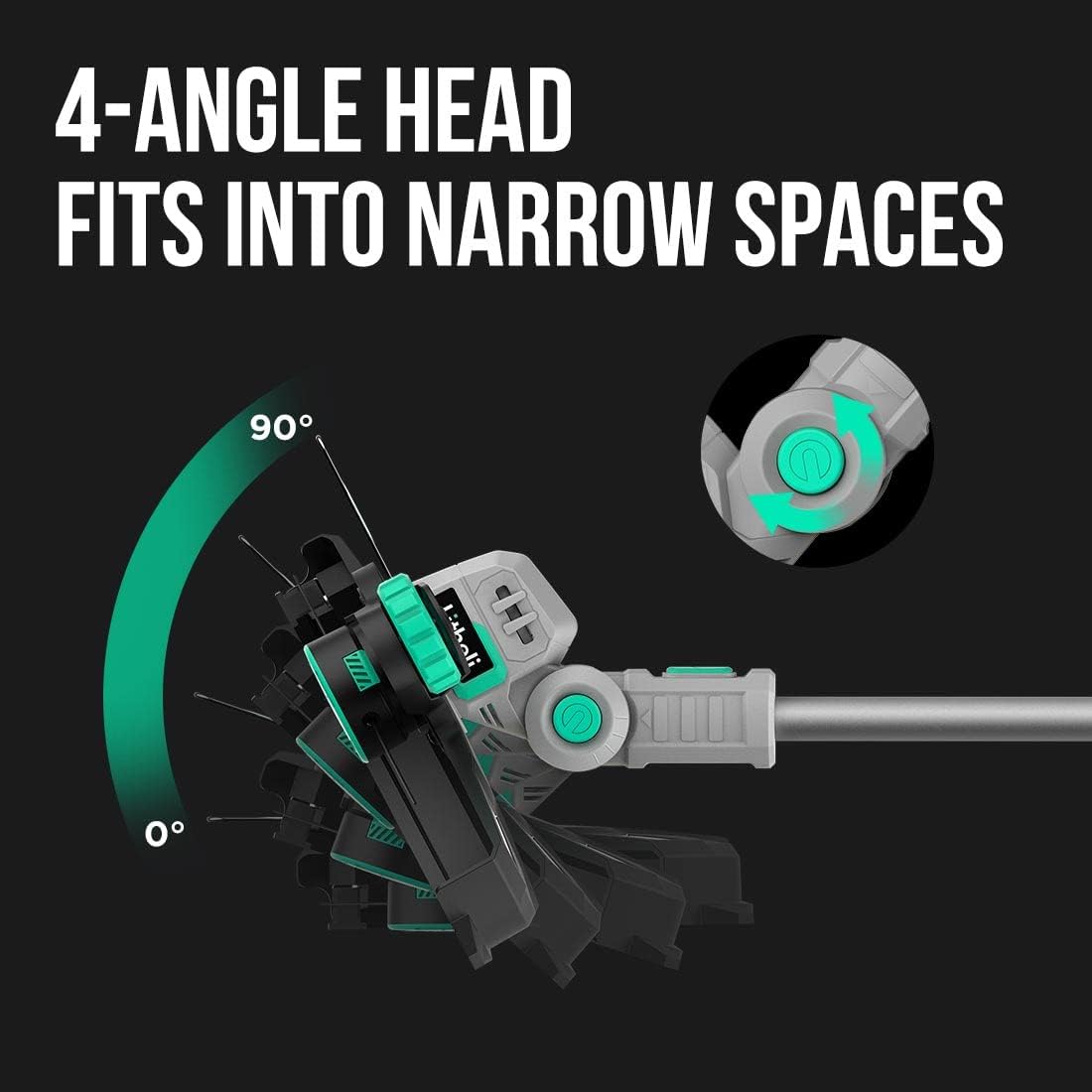 Litheli 20V 12" Cordless String Trimmer/Wheeled Edger, Battery Powered Weed Wacker with Auto Line Feed for Lawn Trimming/Edging, with 2.0Ah Battery and Charger Included