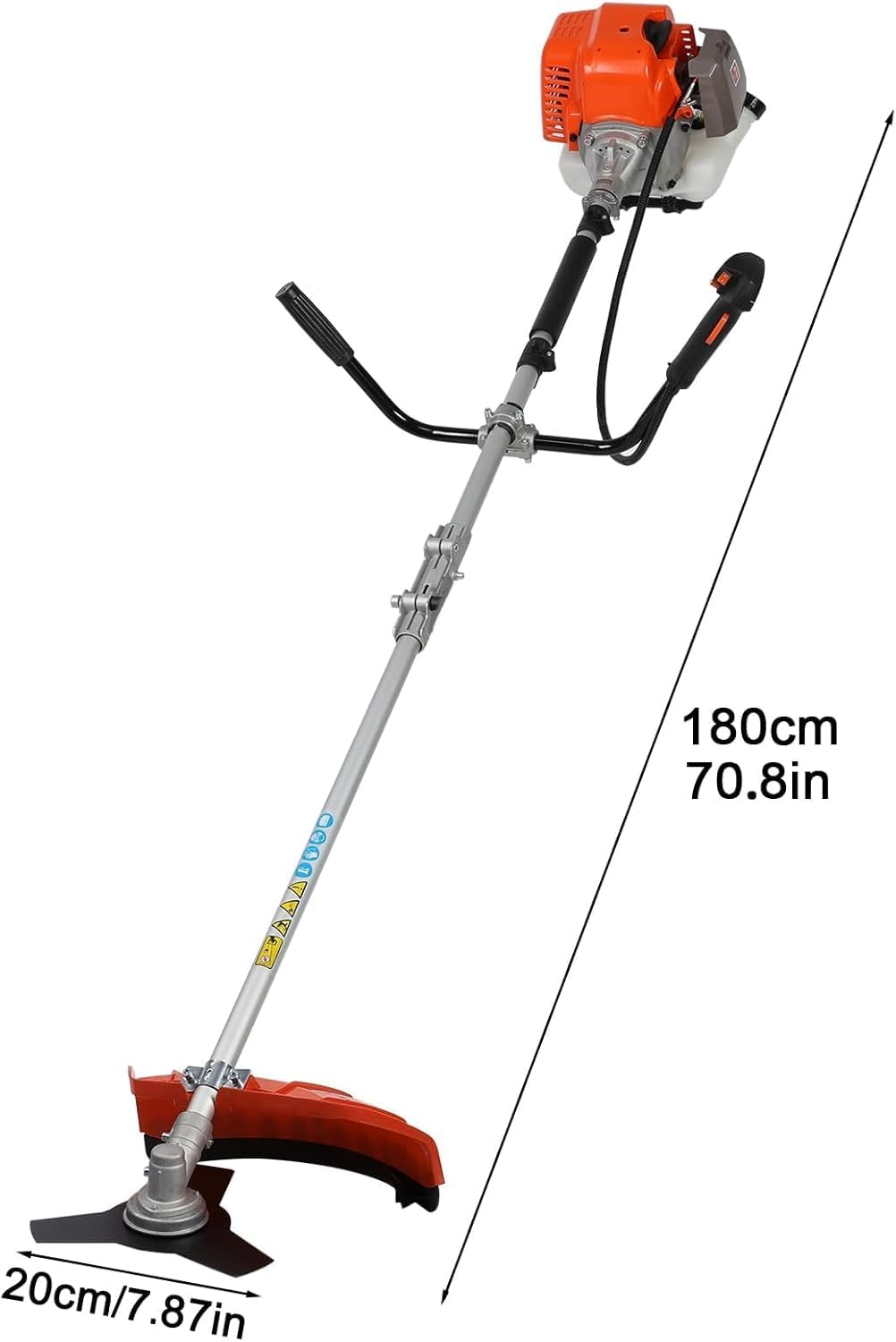 2025 Upgraded Weed Wacker, 52CC Gas Powered Weed Eater, 2 in 1 Gas String Trimmer and Grass Cutter with 3 Teeth Brush Cutter Blade, Lightweight Hedge Trimmer Edger Lawn Tool for Garden Yard