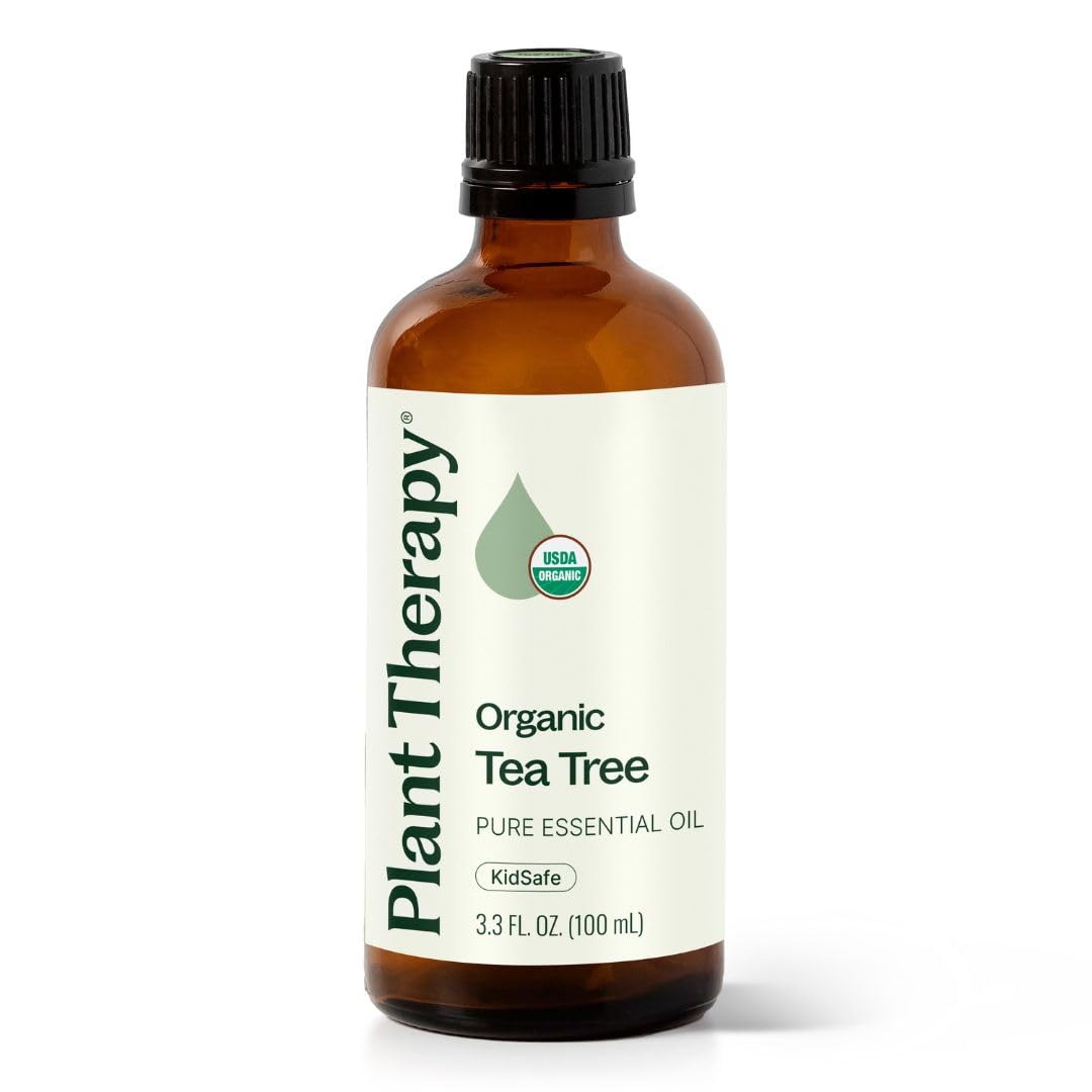 Plant Therapy Organic Tea Tree Oil (Melaleuca) 100% Pure, USDA Certified Organic, Undiluted, Natural Aromatherapy, Therapeutic Grade 100 mL (3.3 oz)