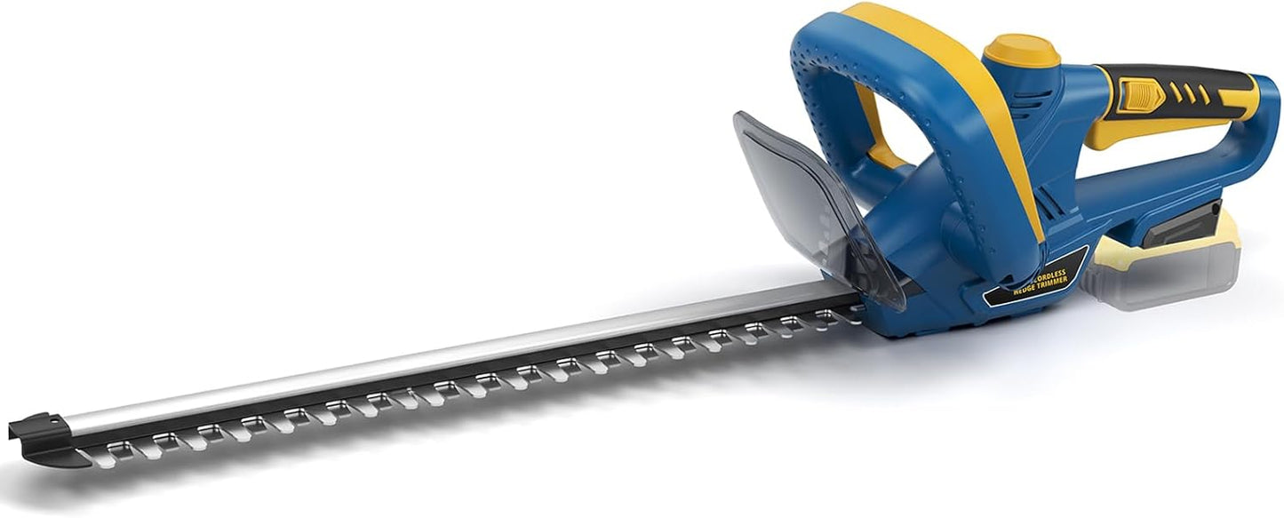 Hedge Trimmer for Dewalt 20V Battery, Cordless Hedge Trimmer with 22'' Dual-Action Blade, 1600RPM, 3/5'' Cutting Width, Rotating Handle & Dual Switch Design (Battery Not Included) (Navy Blue)