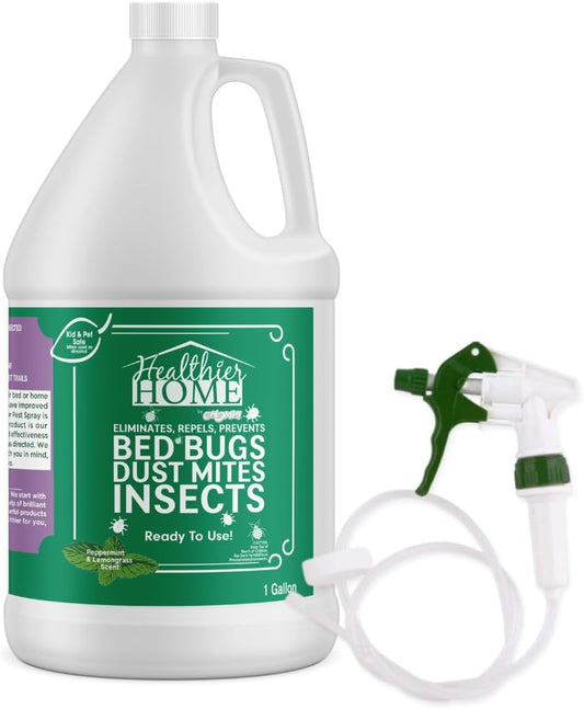 CHOMP! Insect and Pest Control Spray, 128 Ounces, Indoor and Outdoor Use, Plant-Based Formula Ants, Bed Bugs, Dust Mites Spiders, Made with Peppermint, Lemongrass, Geraniol