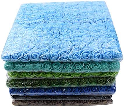 144pcs Mini Fake Rose Flower Heads Mini Foam Rose Head DIY Holiday Decoration Handmade Clip Art Fake Flower Wedding Home Party Wreath Gift Box Decoration（Black）