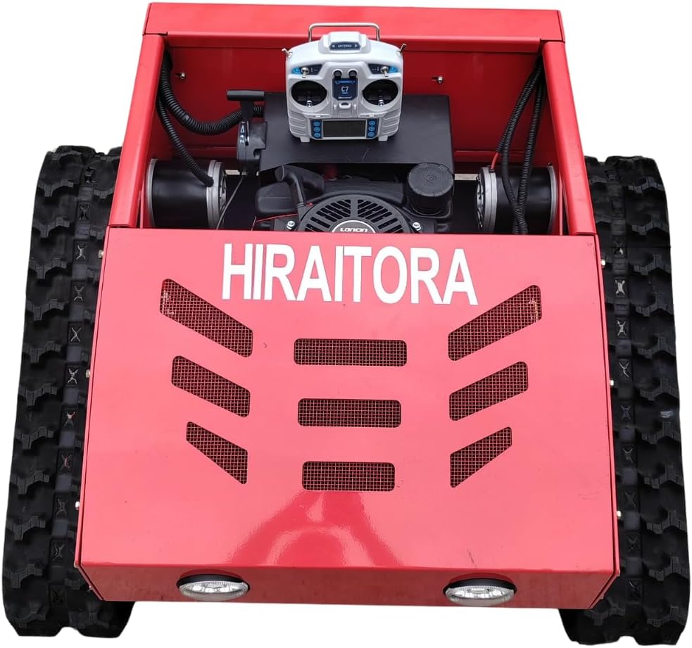 HIRAI TORA Robotic Lawn Mower 45° Slope Climbing, 4WD All-Terrain, Adjustable Cutting Height, Remote Control for Home, Golf & Park Lawn