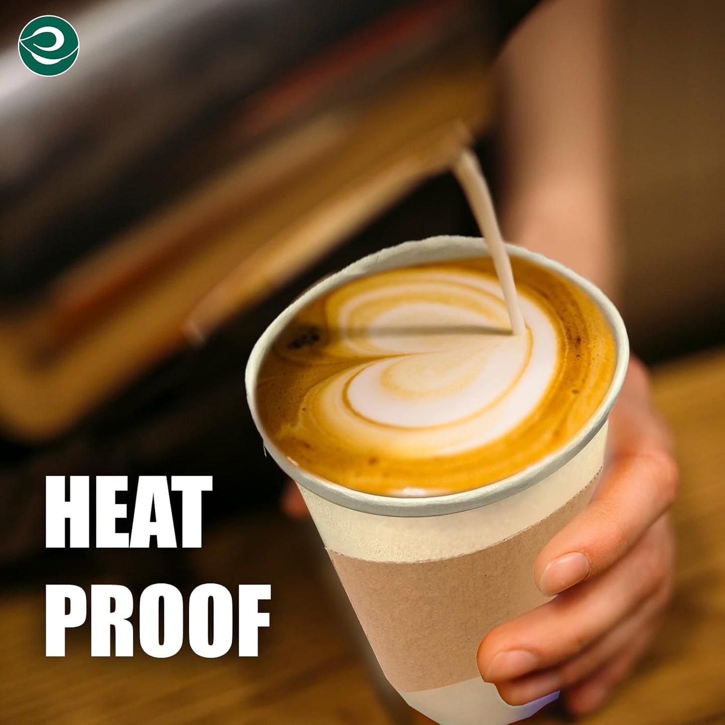 ECO SOUL 100% Compostable Coffee Cups With Lids & Sleeves - 16Oz (25 Counts) To Go Coffee Disposable Bagasse Cups |Sturdy & Eco-Friendly Cups for Cafes, Party, Office