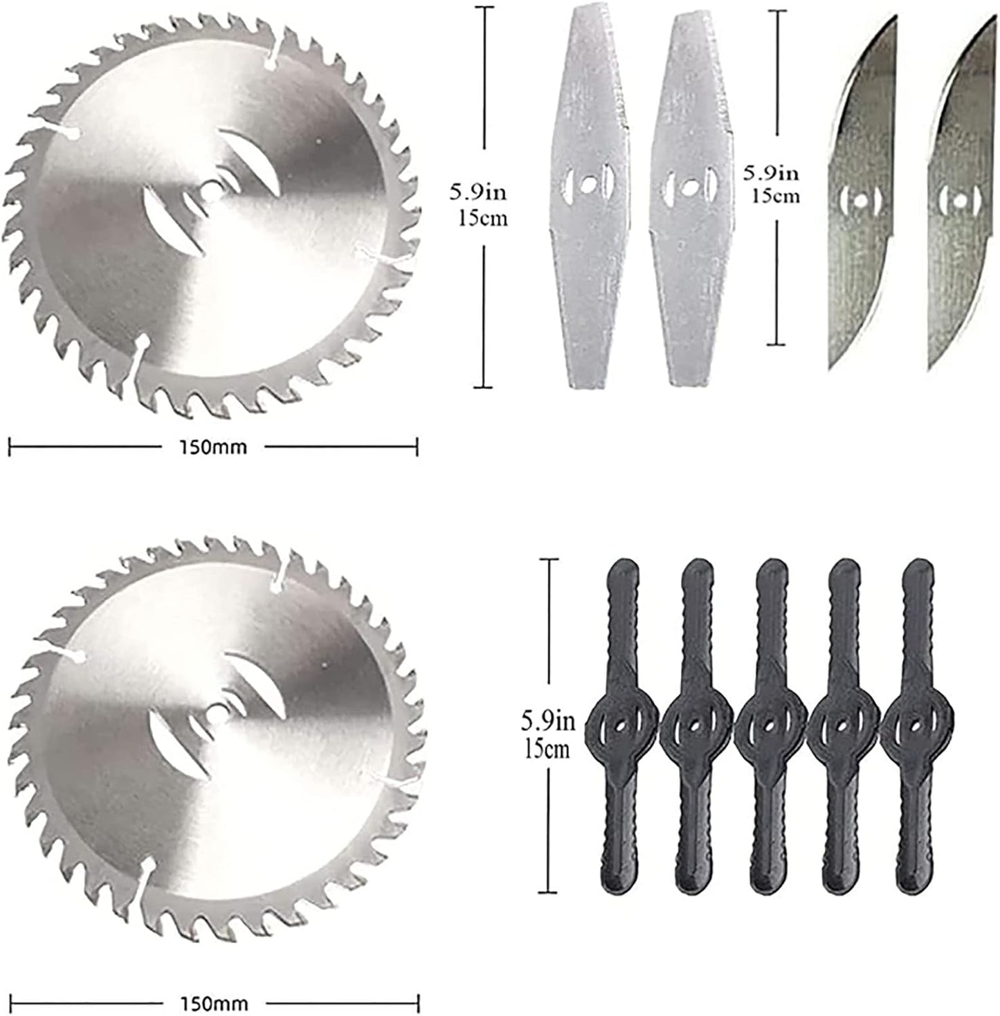 Replacement Blades,Electric Battery Powered Weed Wacker Attachments,Brush Cutter Trimmer Head，3 Kinds of Adjustable Blades,Garden Trimmer Accessories