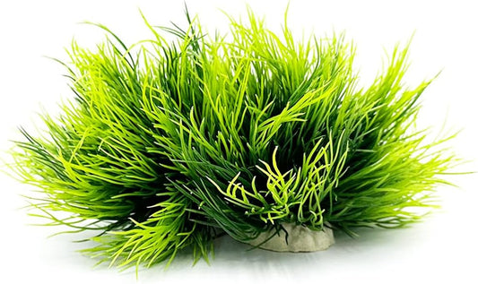 Smoothedo-Pets Aquarium Plants Fish Tank Decorations 2pcs Small Size/3.5inch Ornament Plastic Artificial Plant Goldfish Waterscape Fish Hides Mini Grass Set (2pcs/Green)