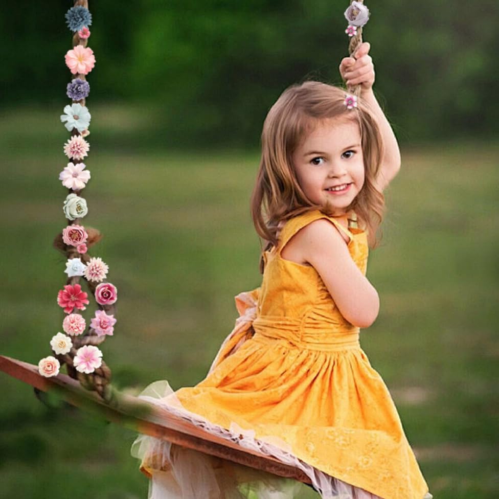 Faux Flower Heads Mini Charming Color Artificial Flower Heads Fake Peony Daisy Rose Flowers Multicolor Small Silk Daisy Flower Heads for Craft Garland Wedding Party DIY Home Decoration