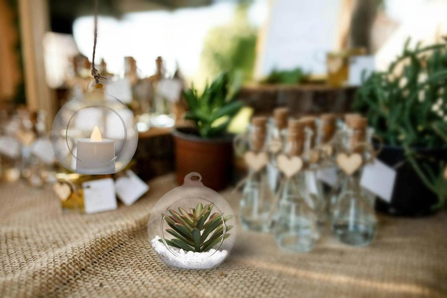 Hanging Glass Candle Holder, Globe Glass Tea Light Holder, Hanging Glass Vase, Flower Plants Terrarium, Glass Orbs Container, Micro Landscape DIY for Home, Office, Wedding (3.15" 12Pcs)