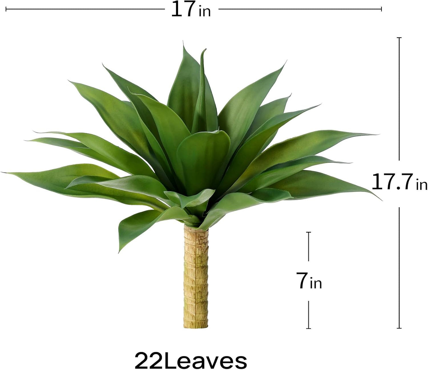 Artificial Plants Outdoor,UV-Resistant Fake Agave Succulent Plant 17 Inch Small Size Faux Succulents Stems for Indoor Realistic & Natural Home Decor Plants for Office Housewarming 2Pack