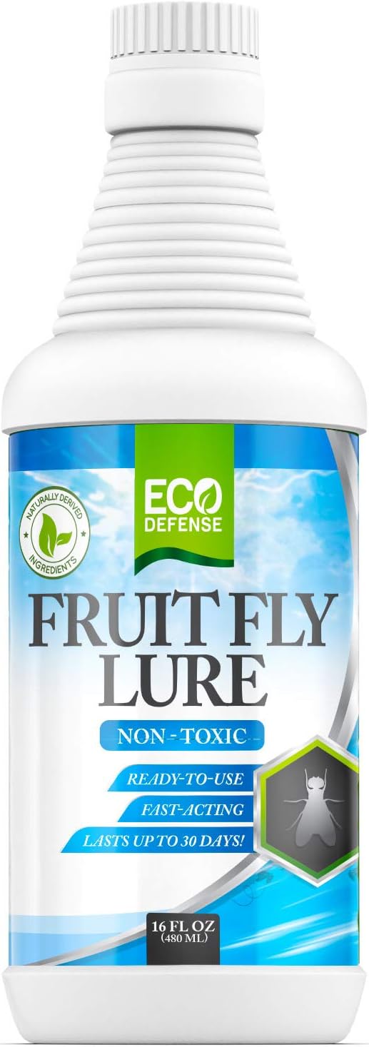 Eco Defense Fruit Fly Killer – Natural Fruit Fly Trap & Drain Fly Killer Treatment for Indoor Fly Control in Kitchen, Restaurants, and More 16 oz