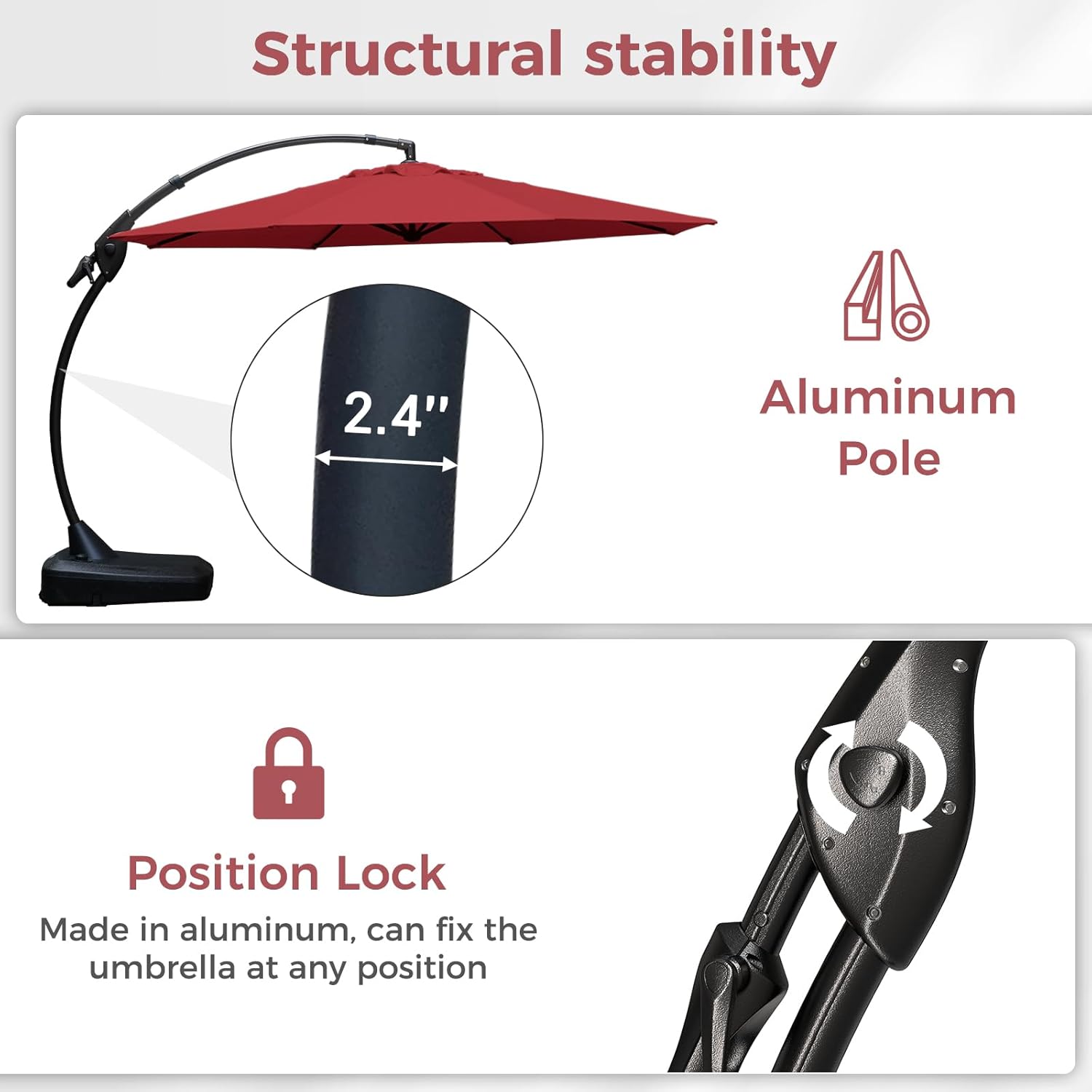 Grand Patio 11FT Cantilever Umbrella - Thumbnail 4