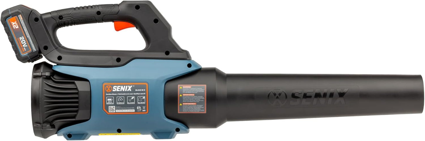 SENIX X2 20 Volt Max* 2-Piece Cordless Power Tool Combo Kit with Battery Powered 10-Inch String Trimmer and Variable Speed Leaf Blower, Includes 4.0 Ah Battery & Charger (S2K2B1-03)