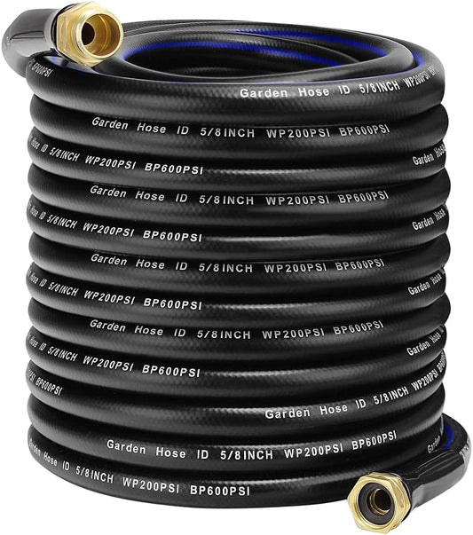 100 FT Garden Hose, Flexible No Kink Heavy Duty Garden Water Hose Flex Copper Bullet Collapsible Washer Rubber Hose 5/8" Soft Lightweight Outdoor Waterhose Manguera Para Jardin