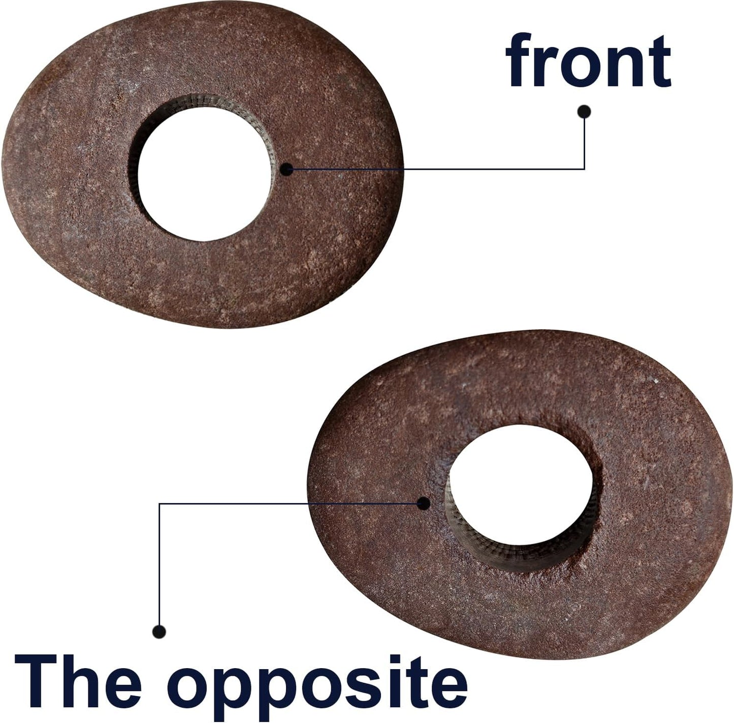 Natural River Stone Plant Weights for Aquarium, Handmade Pebble Anchors for Aquatic Plants, Fish Tank Decorations, Unique Shape & Size, Landscape Plant Weights (0.8″ 2holes 6pcs)