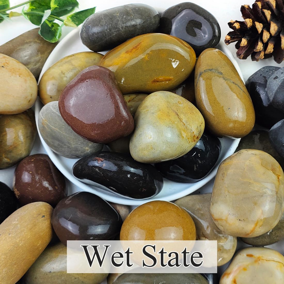 20lbs Natural River Rocks, 2"-3" Premium Pebbles for Garden and Landscape Design, Hand-Picked Smooth Stones for Fish Tank, Flower Pots, Indoor Water Fountains, Pathways, Backyard