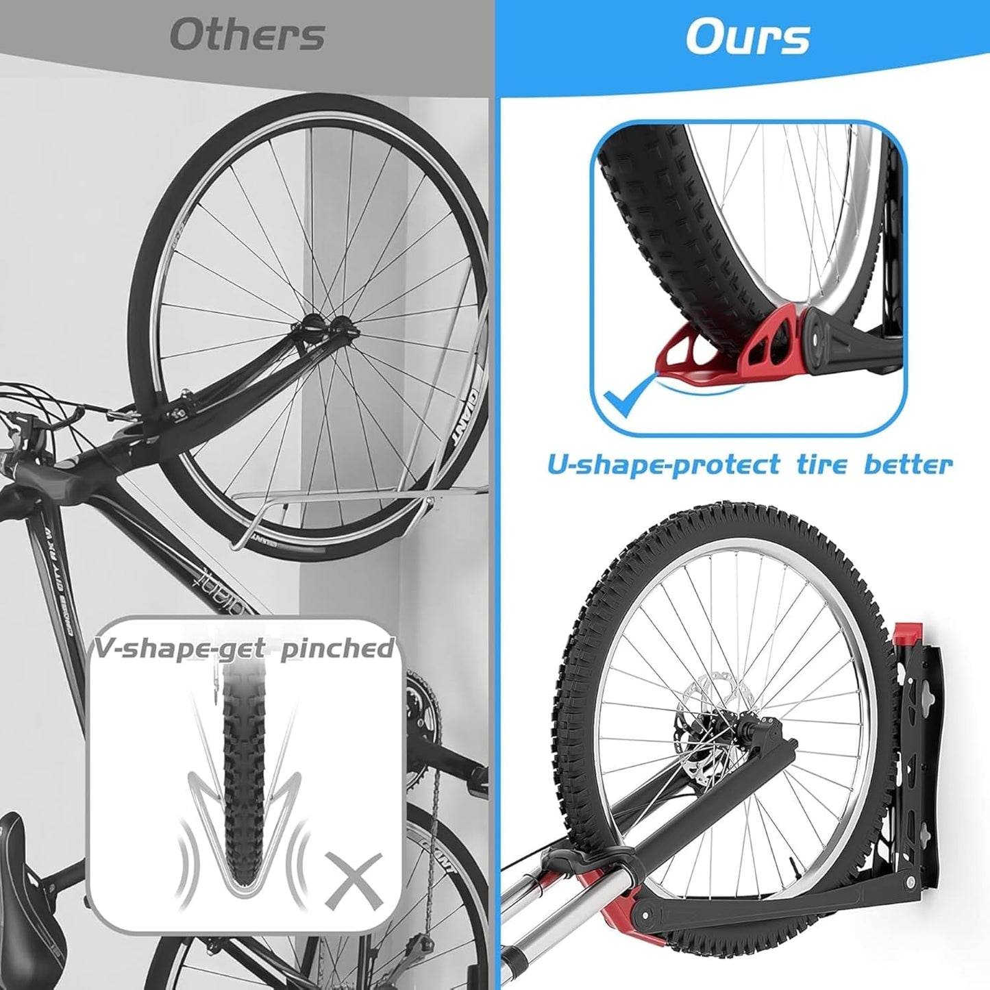 WALMANN BIKEPAL No Lifting Wall Mounted Swivel Bike Rack, Bike Wall Hangers for Garage Space Saving Vertical Bike Storage(1 Pack)