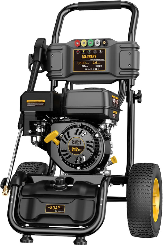 Heavy-Duty Gas Pressure Washer, 3500Psi at 2.6Gpm Power Washer,Portable, 30feet Pressure Hose,Industrial Style,Axial Cam Pump, for Siding, Driveway, House, Car, RV, Paint Preparation etc