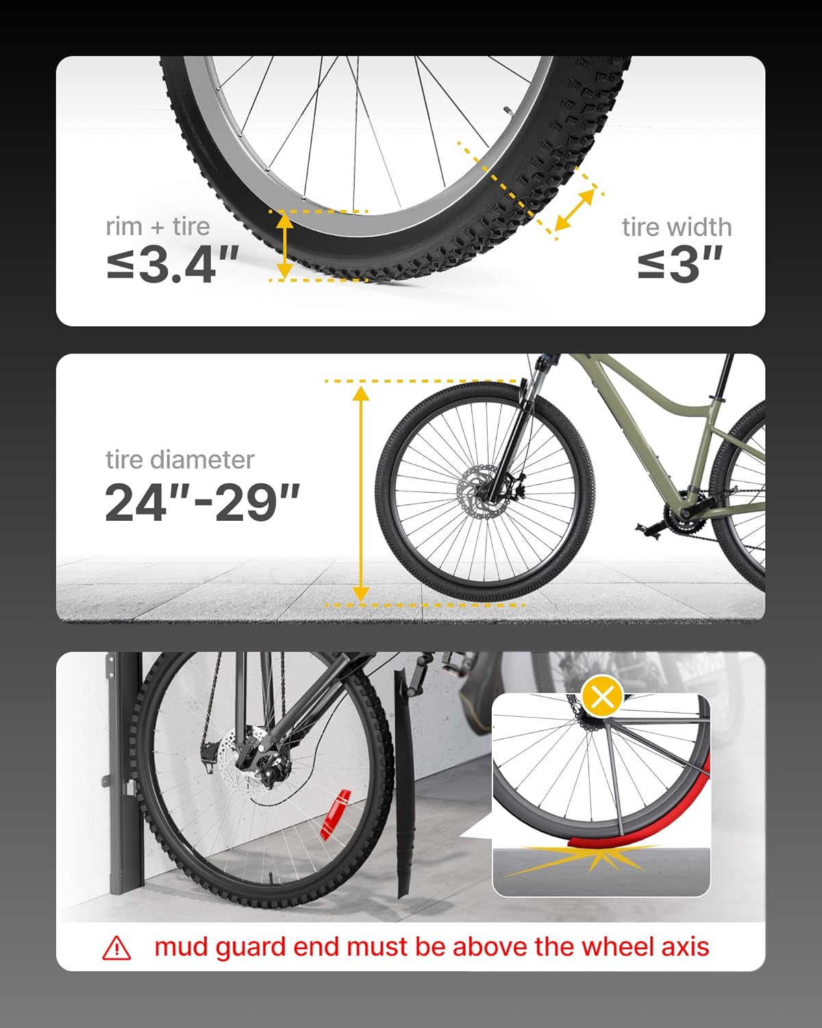 monTEK Automatic Lift EBike Rack – Fits 24-29" Tires, Heavy-Duty Vertical Wall Rack for Bicycles (Up to 71 lbs) - Effortless Lifting, Easy Install - Space-Saving Storage for Garage, Shed, BG