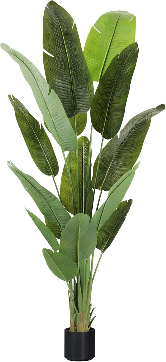 Artificial Tree 6.6Ft Silk Bird of Paradise Large Big Fake Potted Plants Tall Faux Silk Floor Plants for Home Living Room Bedroom Office Decor Indoor Outdoor…