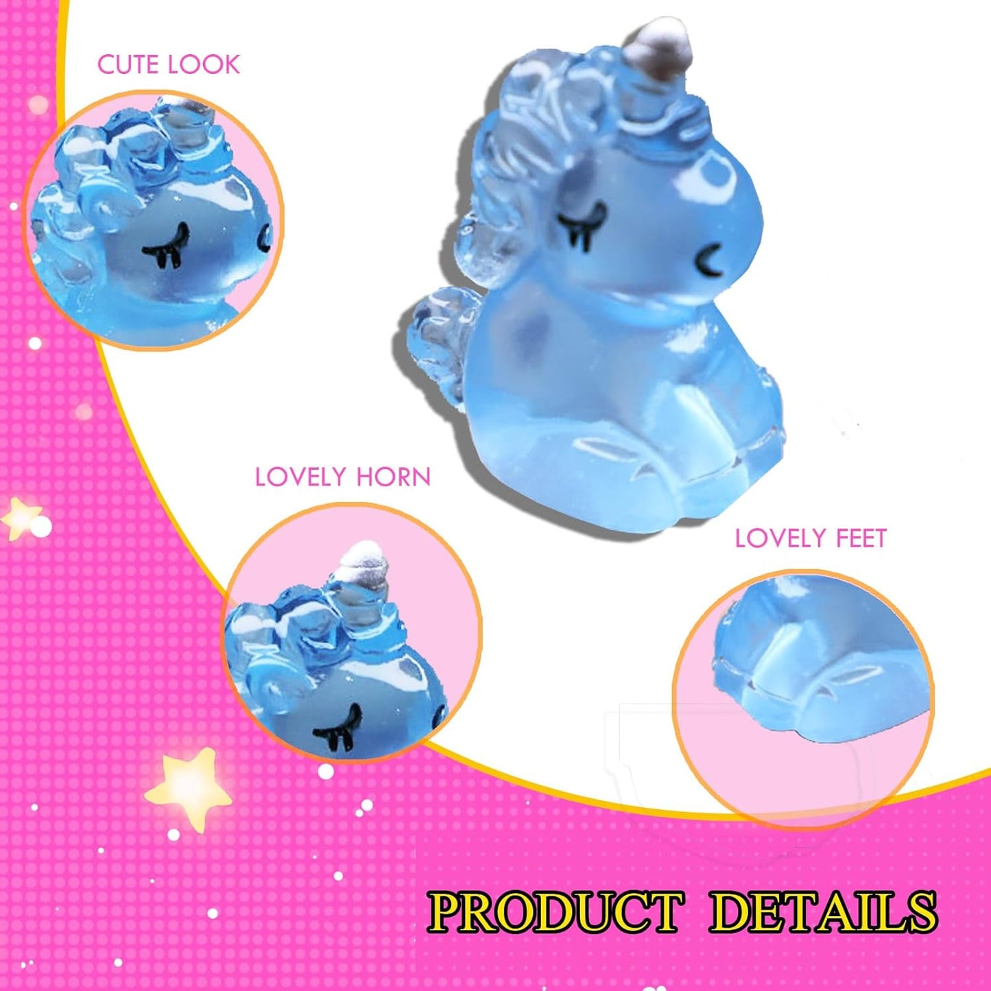 100 PCS Mini Resin Unicorn Luminous Tiny Unicorn Miniature Figurines,Micro Fairy Ornaments Glow in The Dark Mini Resin Animals for Garden, Landscape,Aquarium,Dollhouse,Birthday Party,Room Crafts Decor