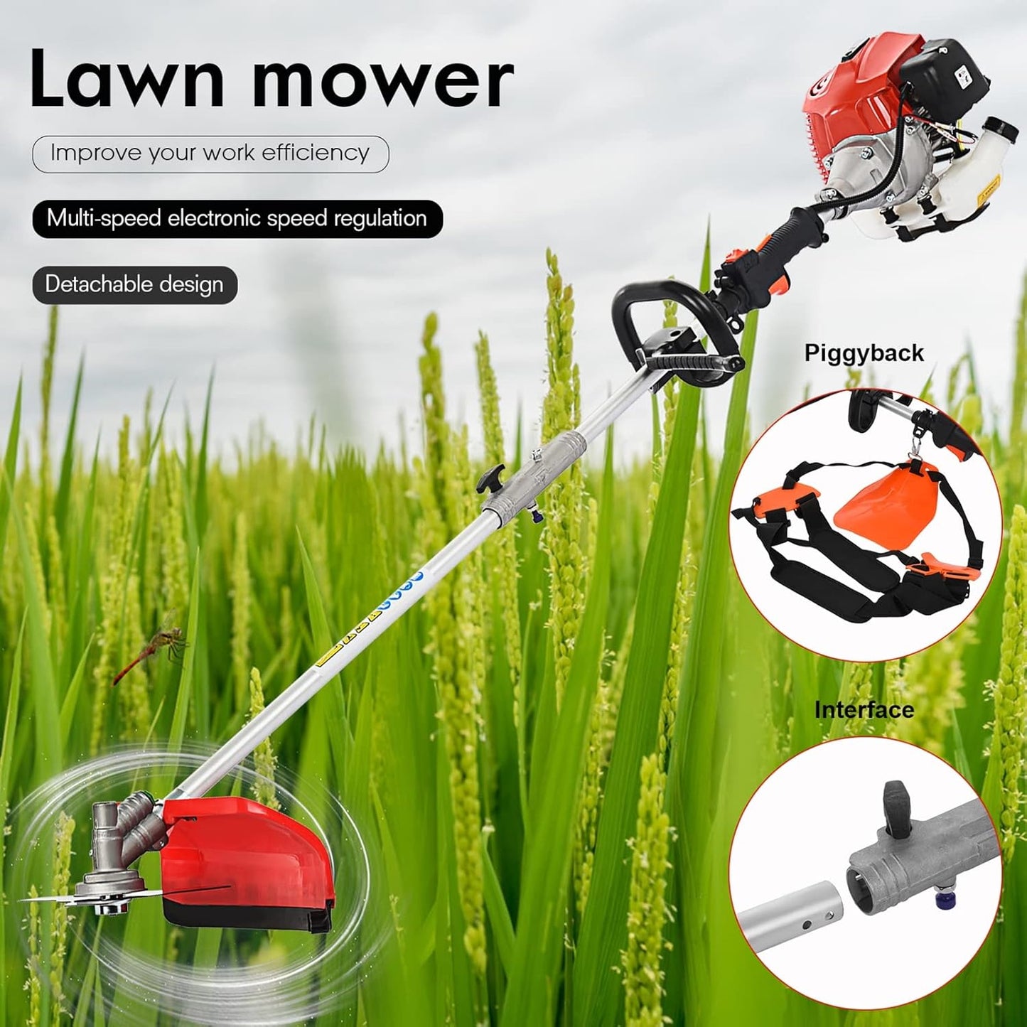 ZEAVAN Gas Weed Eater 52cc 2-Stroke 5 in 1 Multi-Functional Petrol Hedge Trimmer Chainsaw Brush Cutter Weed Wacker Weed Eater Gas Powered for Weed Grass and Bush Shipping from US