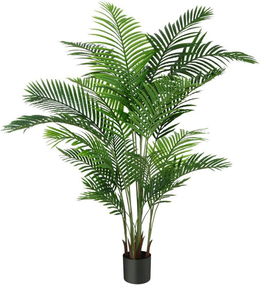 Fopamtri 6 Foot Artificial Areca Palm Tree UV Resistant Fake Palm Plant with 20 Trunks Potted Faux Tree for Indoor or Outdoor Decoration Silk Dypsis Lutescens Plants for Home Office
