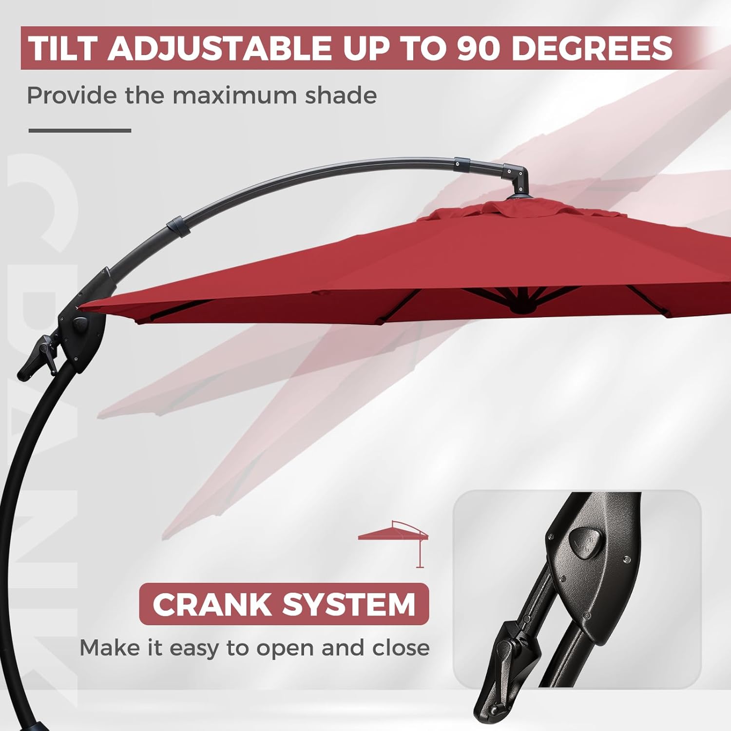 Grand Patio 11FT Cantilever Umbrella - Thumbnail 3