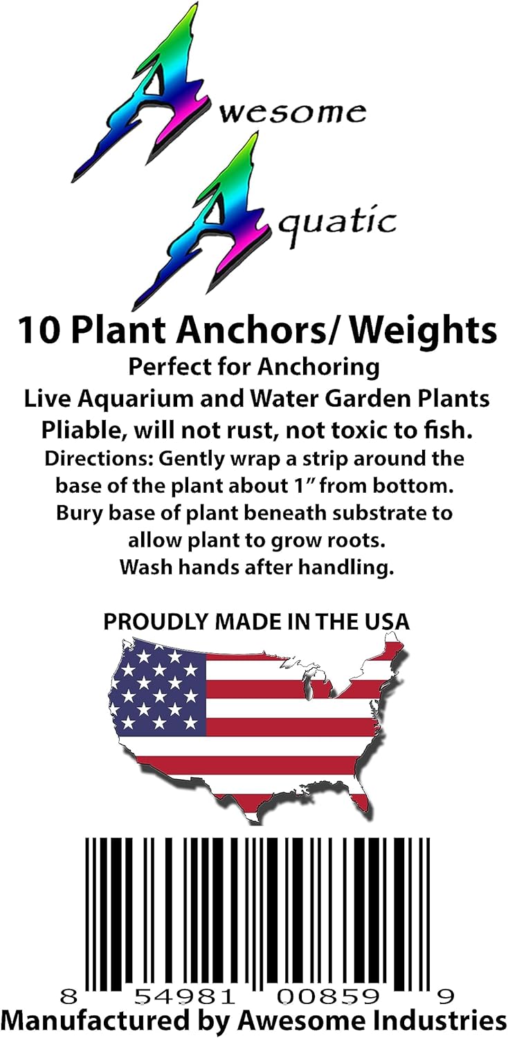 Awesome Aquatic Plant Anchors/Weights Strips Lead Ribbon Live Plants Weight Anchor Aquarium (10 Pack Strips)