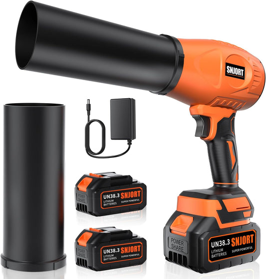 Leaf Blower Cordless with Battery and Charger,800,000 RPM,Extended Nozzle,Lightweight Handheld Design,Blower for Patio Cleaning,car Blowing Water,Blowing Leaves and Dust（Burnt Orange）