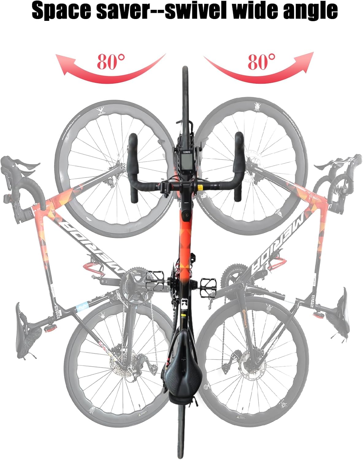 Bike Wall Mount Vertical, Swivel Bike Hangers For Garage, Bike Rack Garage Wall, Bicycle Hooks, Garden Indoor Outdoor Storage, (2Pack)