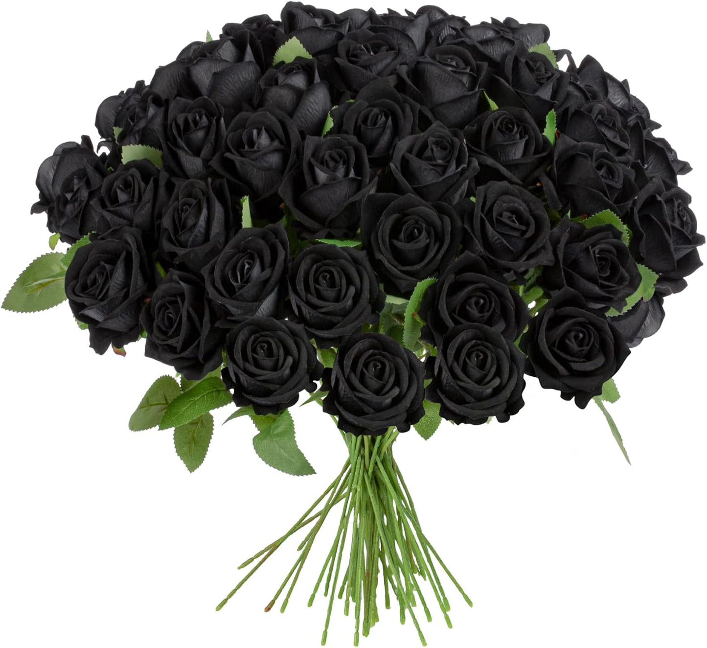 Fake Plants Roses Flowers Plastic Flowers Spring Decorations for Home Gifts for Gf Roses Artificial Flowers for Vase Fake Flowers Home Decor 19.6"(Black 50PCS)