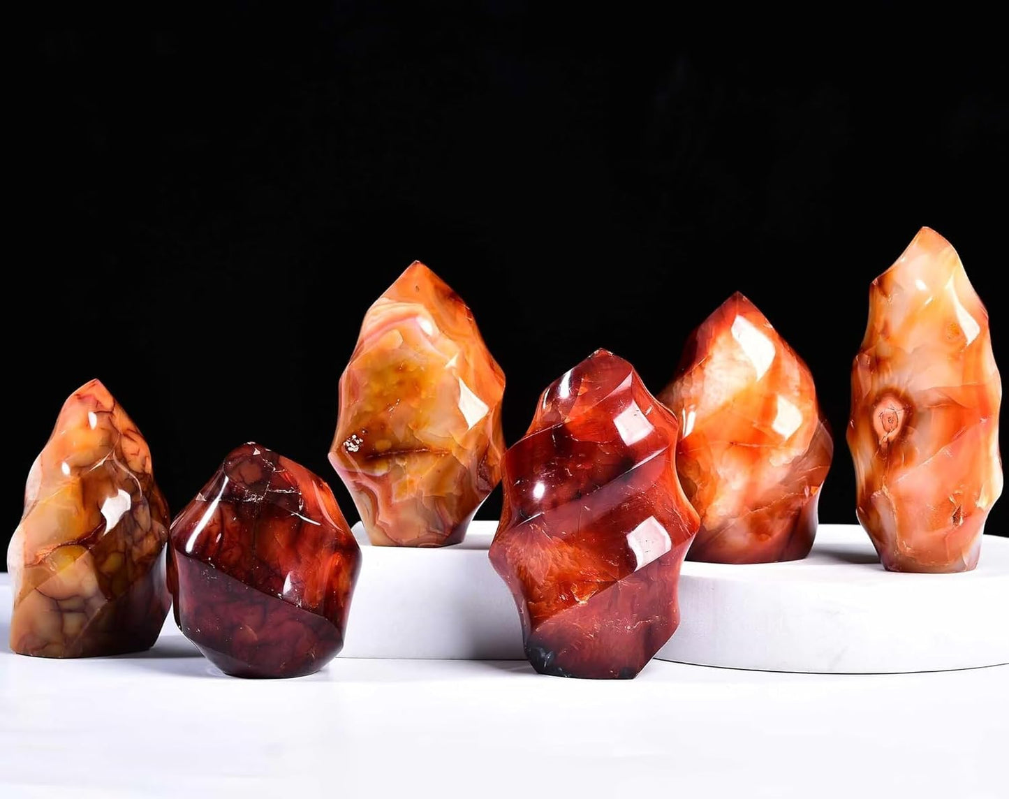 Red Agate Flame Shaped Stone Towers Obelisk Natural Healing Crystal Quartz Reiki Energy Decoration Home Office 1.0-1.5LBS