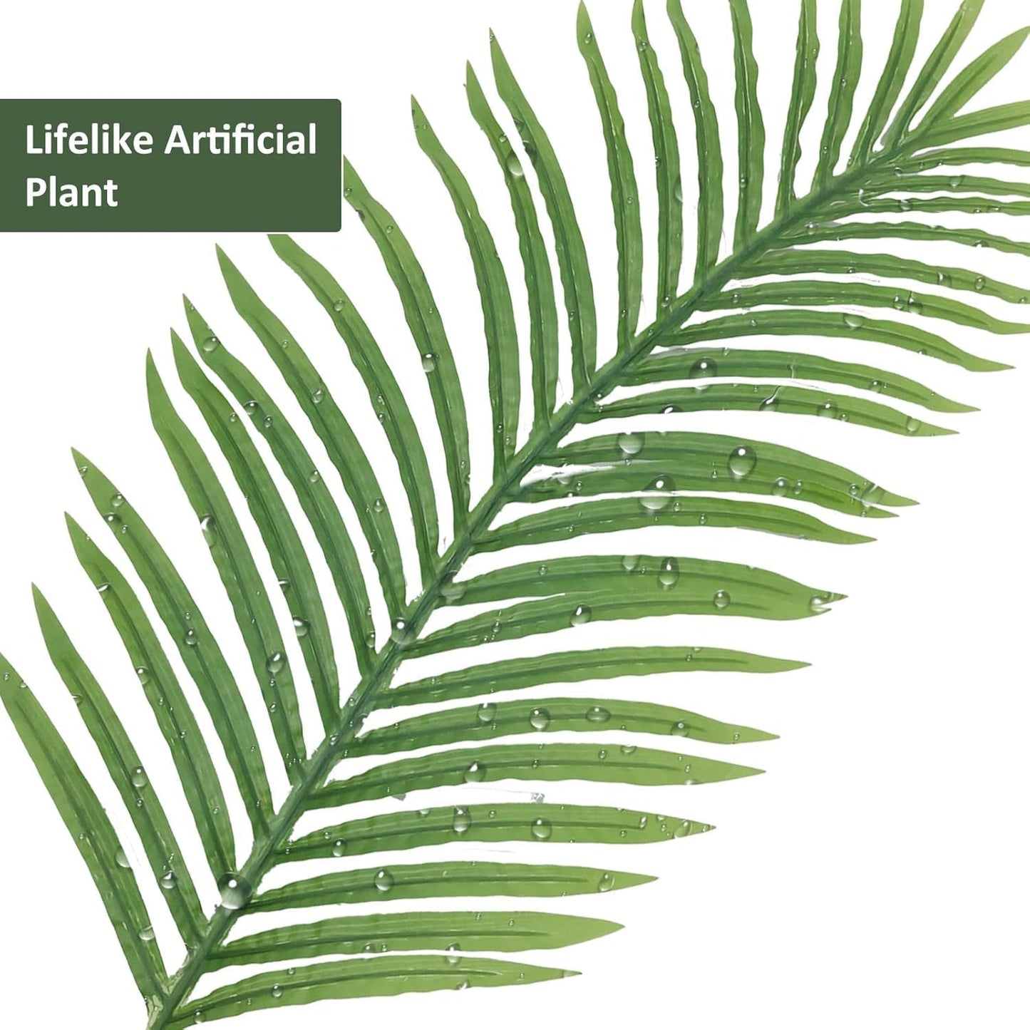 Artificial Fake Palm Tree 5FT 2Pack with White Planter & Free Moss, UV Resistant Artificial Palm Tree for Outdoors, Fake Plants for Poolside Home Room Decor, Faux Plants Outdoor Decor