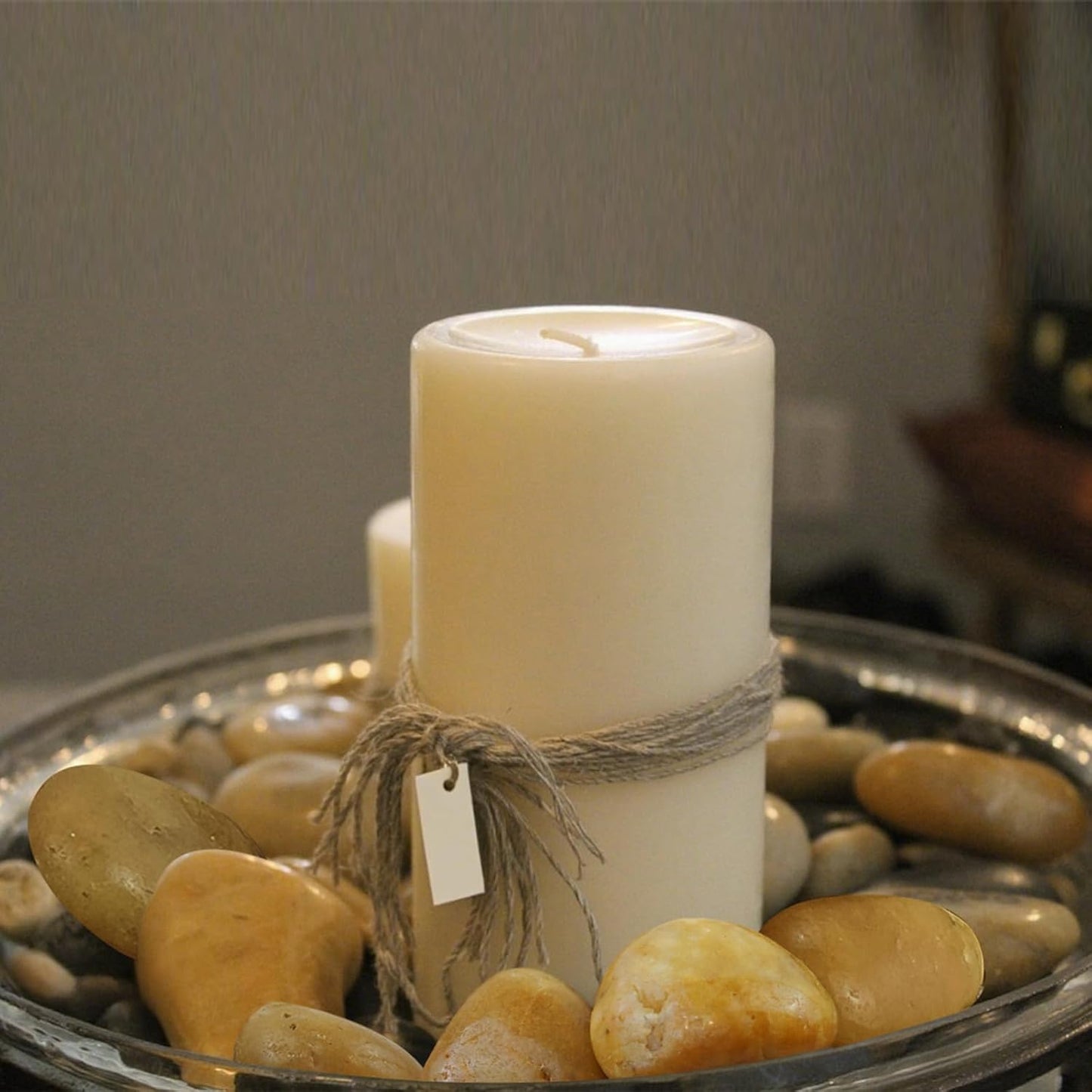 10 lbs Yellow River Rocks, 1-2 Inch Polished Pebbles for Indoor Plants, Decorative Rocks Stones for Landscaping, Vases, Aquariums, Fountains, Pathways, Backyard and Garden