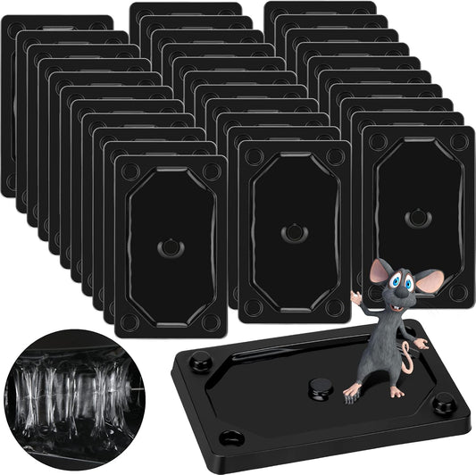 Qualirey 32 Pieces Mouse and Insect Glue Traps Baited Sticky Plastic Boards for House Rodents Heavier Adhesive Traps with Nontoxic Glue for Insects, Ready to Use, Pet Children Safe