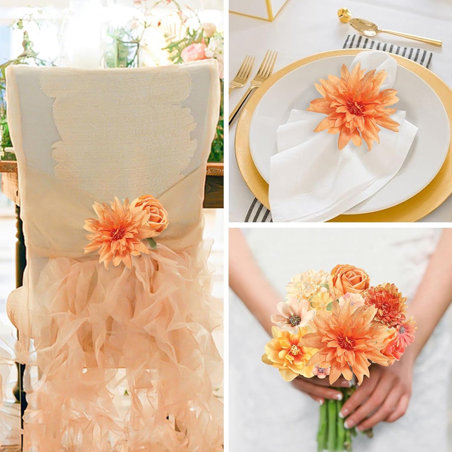 YYHUAWU Faux Flower Heads Mini Artificial Flower Heads Fake Peony Daisy Rose Flowers Multicolor Small Silk Daisy Flower Heads for Craft Garland Wedding Party DIY Home Decoration