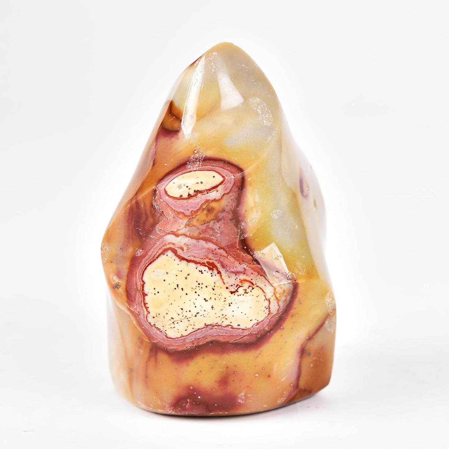 AMOYSTONE Polychrome Jasper Flame Shaped Stone Towers Obelisk Natural Healing Crystal Quartz Reiki Energy Decoration Home Office 1.0-1.5LBS