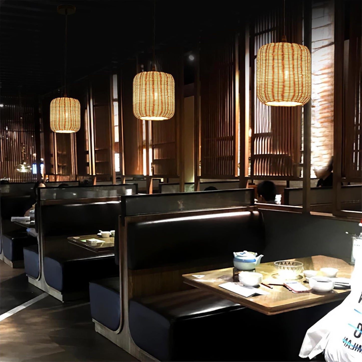 TeruTeru Ji Kaikang 3-Pack Mini Rattan Pendant Light,7.87" Rustic Bamboo Hanging Light Hand-Woven Rattan Chandelier for Dining Living Bedroom Kitchen Farmhouse